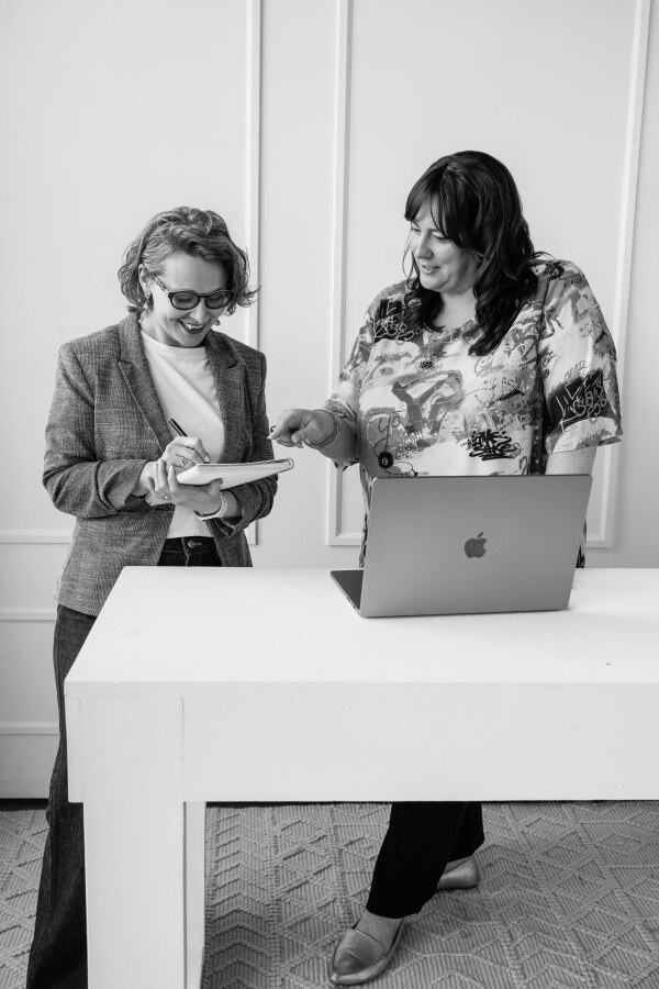 Lauren collaborating with a client